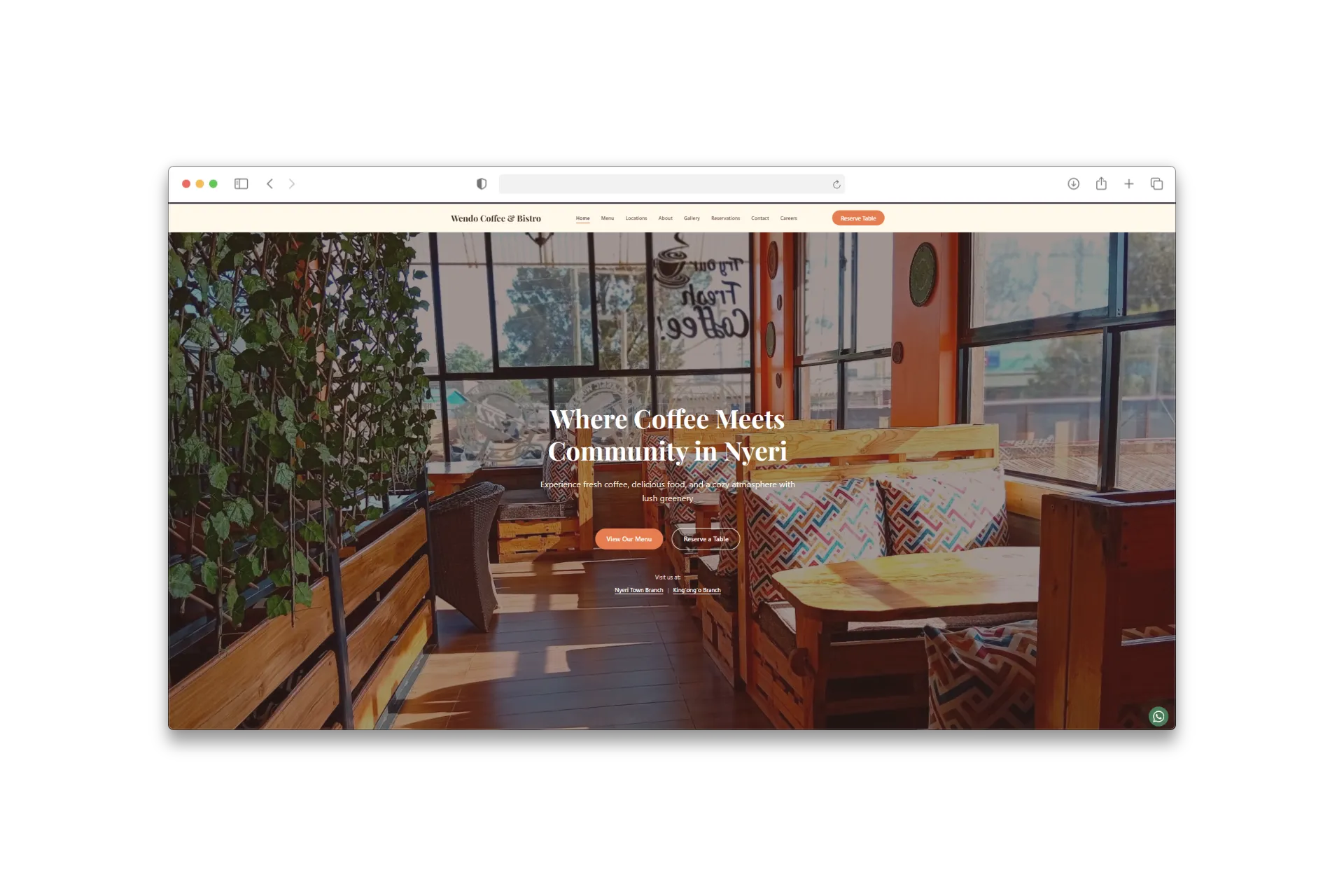 Wendo Coffee & Bistro — website
